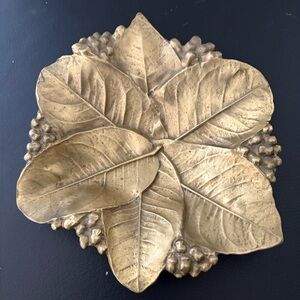 Lemon Leaves Brass Tray Virginia Metalcrafters 1953 MCM